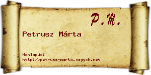 Petrusz Márta névjegykártya