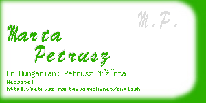 marta petrusz business card